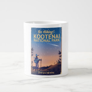 Kootenai National park Hiking travel poster Large Coffee Mug