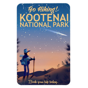 Kootenai National park Hiking travel poster Magnet