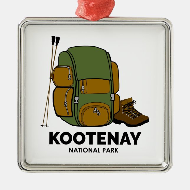 Kootenay National Park Backpack Metal Tree Decoration (Front)