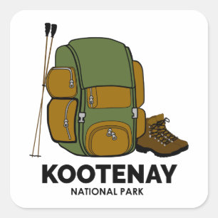 Kootenay National Park Backpack Square Sticker
