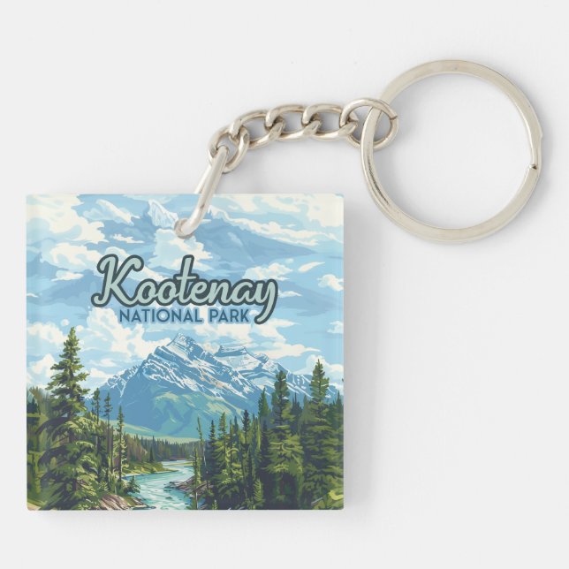 Kootenay National Park Canada British Columbia Key Ring (Back)