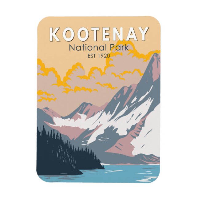 Kootenay National Park Canada Travel Art Vintage Magnet (Vertical)