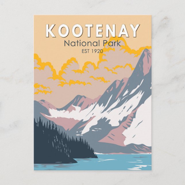 Kootenay National Park Canada Travel Art Vintage Postcard (Front)