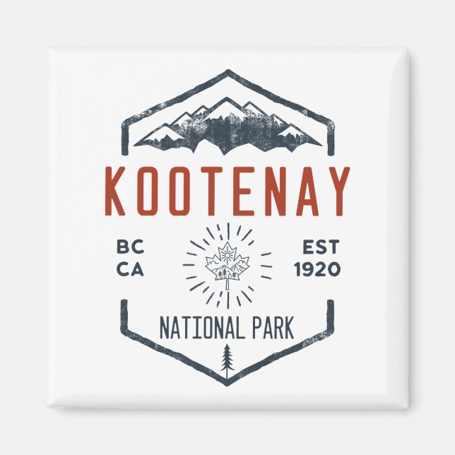 Kootenay National Park Canada Vintage Distressed  Magnet (Front)