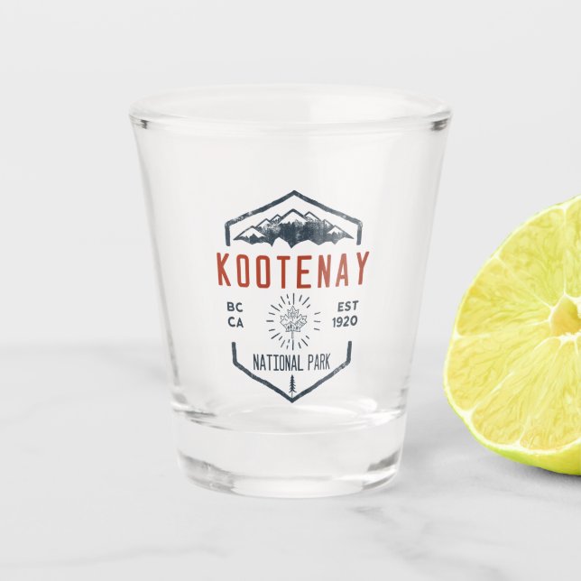Kootenay National Park Canada Vintage Distressed Shot Glass (Front)