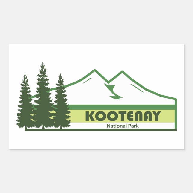 Kootenay National Park Green Stripes Rectangular Sticker (Front)