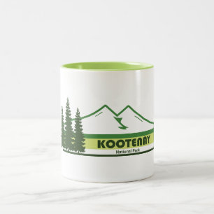 Kootenay National Park Green Stripes Two-Tone Coffee Mug