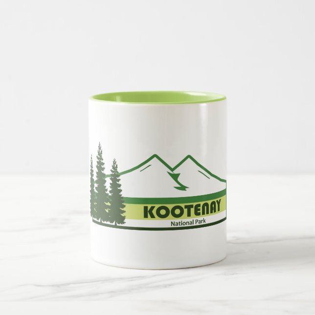 Kootenay National Park Green Stripes Two-Tone Coffee Mug (Center)