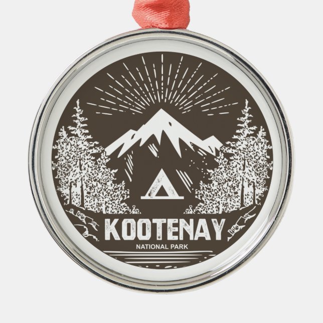 Kootenay National Park Metal Tree Decoration (Front)