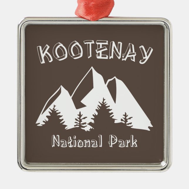 Kootenay National Park Metal Tree Decoration (Front)