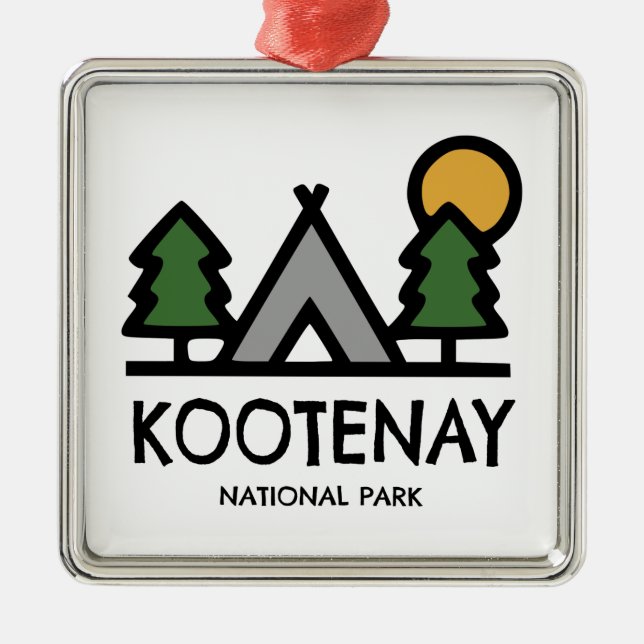 Kootenay National Park Metal Tree Decoration (Front)