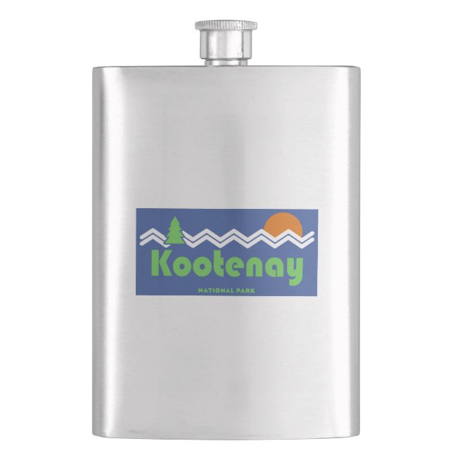 Kootenay National Park Retro Hip Flask (Front)