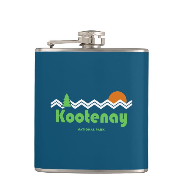 Kootenay National Park Retro Hip Flask (Front)