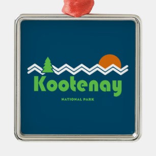 Kootenay National Park Retro Metal Tree Decoration