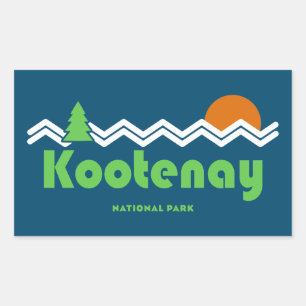 Kootenay National Park Retro Rectangular Sticker