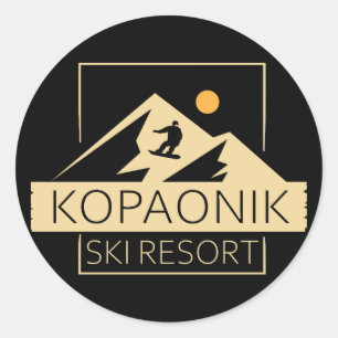 Kopaonik Ski Resort Golden Design Classic Round Sticker