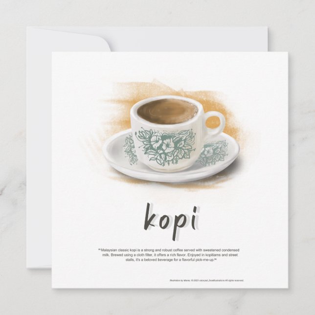Kopi Classic Coffee Mug Malaysia Flat Holiday Card (Front)
