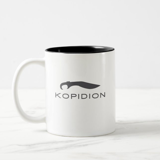 Kopidion sword logo - small Two-Tone coffee mug (Left)