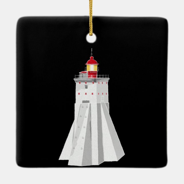 Kopu Lighthouse Ceramic Ornament (Back)