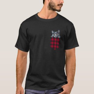 Korat Cat In Pocket Peeking Kitten Lover Mum Dad T-Shirt