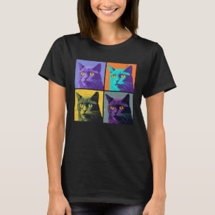 Korat Cat Pop Illustration Colourful Animal Women T-Shirt