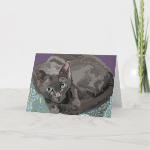 Korat the Good Luck Cat greeting card