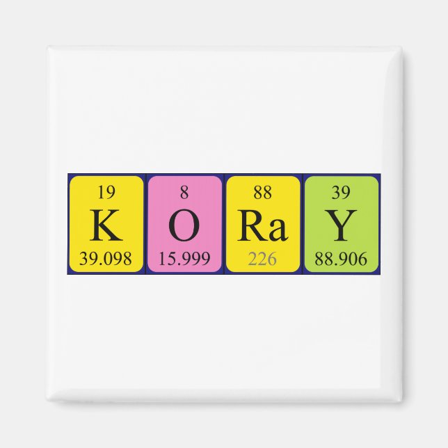 Koray periodic table name magnet (Front)