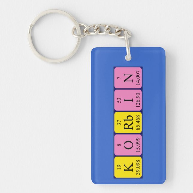 Korbin periodic table name keyring (Front)