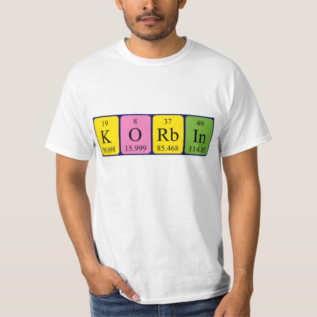 Korbin periodic table name shirt (Front)