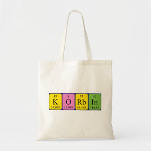 Korbin periodic table name tote bag