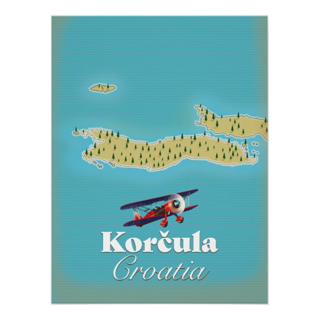 Korčula Croatia map Poster (Front)