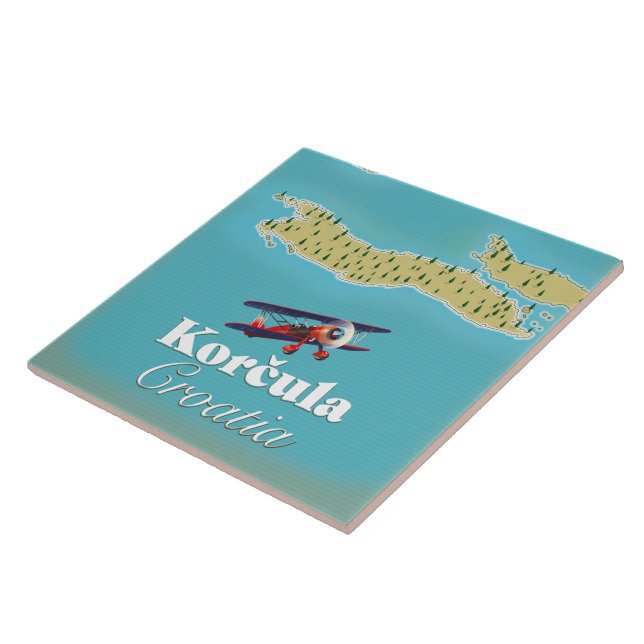 Korčula Croatia map Poster Tile (Side)
