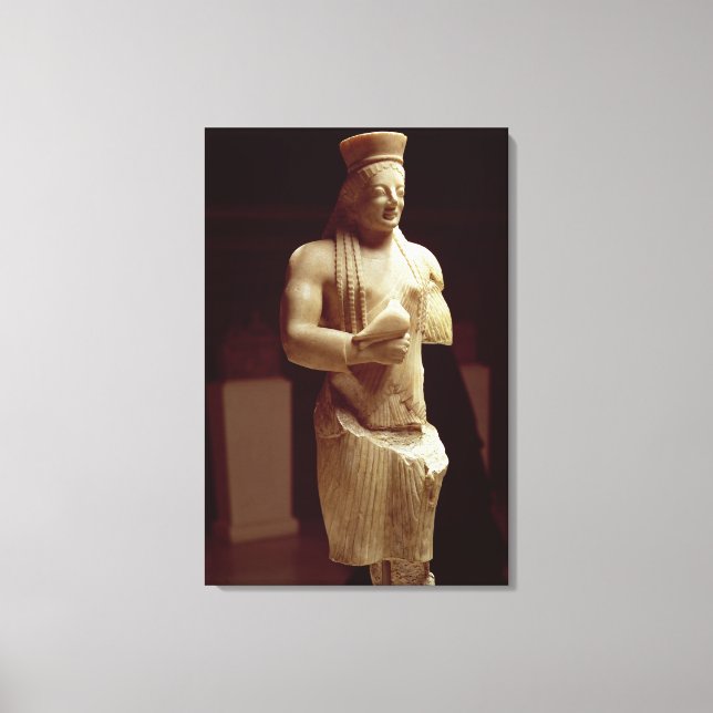Kore figure of a young female Athenian holding a b Canvas Print (Front)