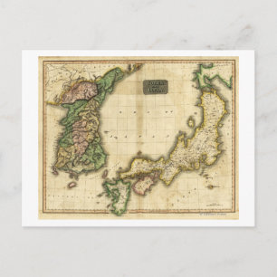 Korea and JapanPanoramic MapKorea and Japan Postcard