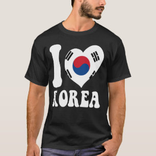 Korea Flag Heart Graphic Tee I Love Korea Proud To