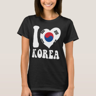 Korea Flag Heart Graphic Tee I Love Korea Proud To