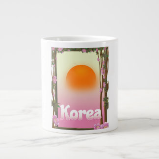 Korea Flowers travel poster Large Coffee Mug
