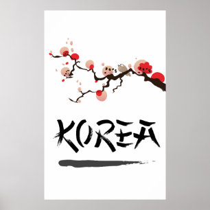 Korea Ink vintage travel poster. Poster