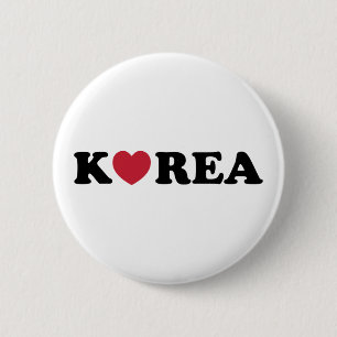 Korea Love Heart 6 Cm Round Badge