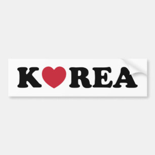 Korea Love Heart Bumper Sticker