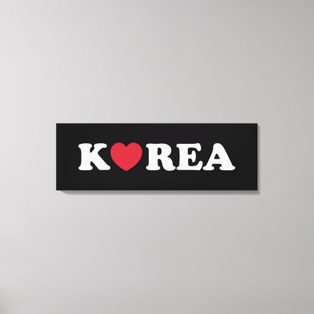 Korea Love Heart Canvas Print (Front)