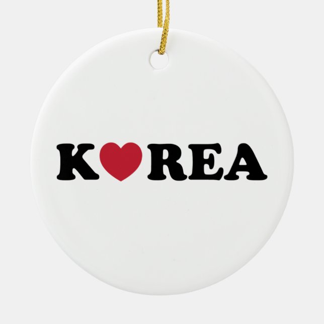 Korea Love Heart Ceramic Tree Decoration (Front)