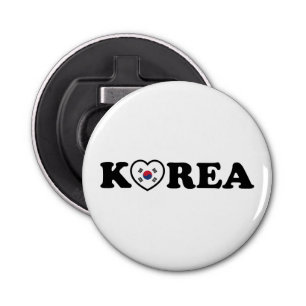 Korea Love Heart Flag Bottle Opener