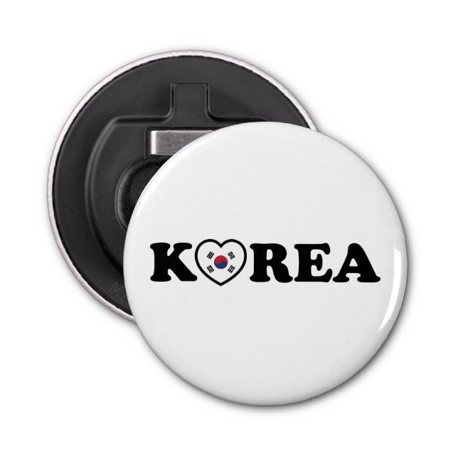 Korea Love Heart Flag Bottle Opener (Front)