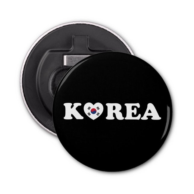 Korea Love Heart Flag Bottle Opener (Front)