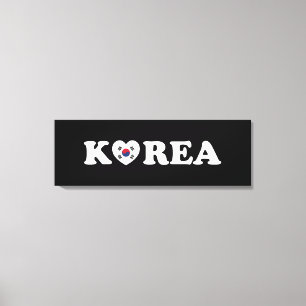 Korea Love Heart Flag Canvas Print