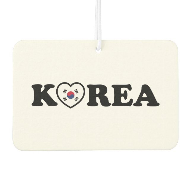 Korea Love Heart Flag Car Air Freshener (Front)
