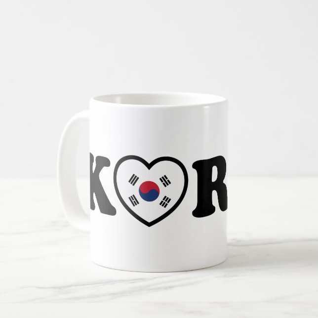 Korea Love Heart Flag Coffee Mug (Front Left)
