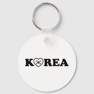 Korea Love Heart Flag Key Ring