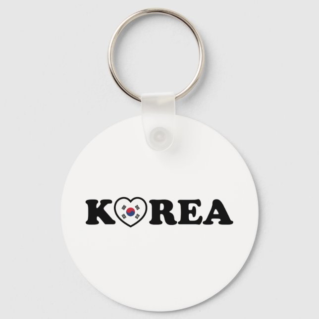 Korea Love Heart Flag Key Ring (Front)